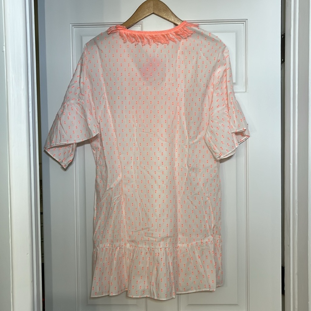 Lilly Pulitzer Coral and White Tassel Coverup - Picture 2 of 5